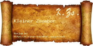 Kleiner Zsombor névjegykártya